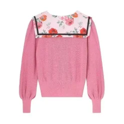 Cath Kidston Tops*Acid Rose Sailor Collar Knit Cardigan