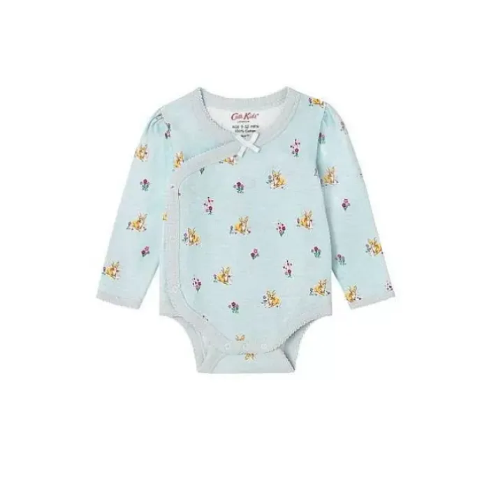 Baby Cath Kidston Baby Clothing*Baby Puppy Fields Long Sleeve Kimono Bodysuit (0-24 Months)