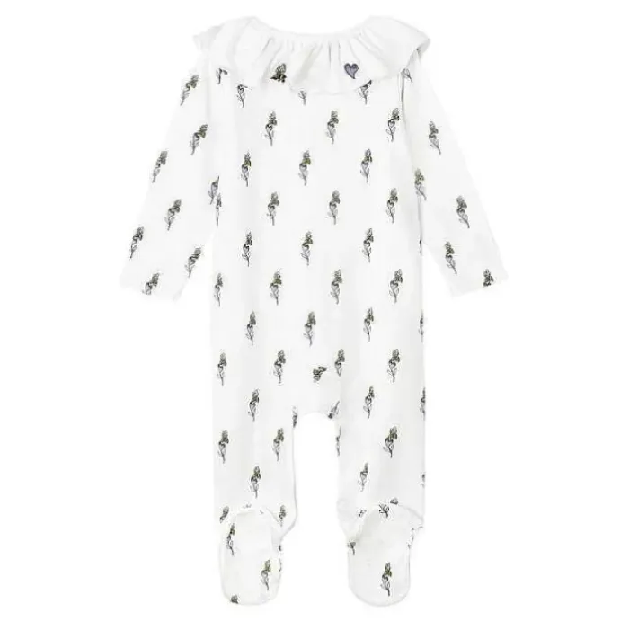 Baby Cath Kidston Baby Clothing*Bee & Heart Frill Collar Sleepsuit (0-24 Months)