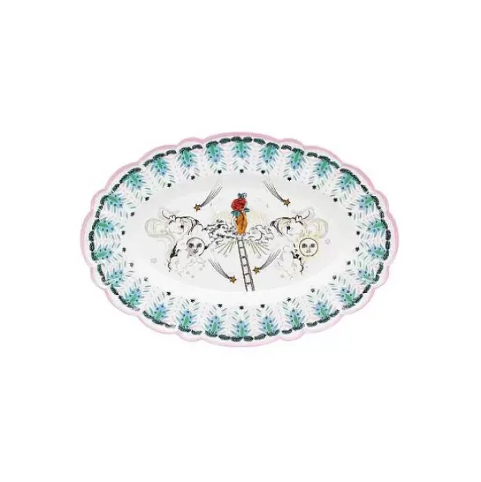 Cath Kidston Cooking & Dining*Celestial Oval Scallop Serving Platter
