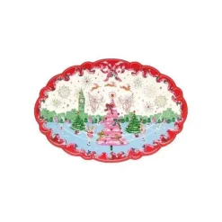 Cath Kidston Cooking & Dining*Christmas Oval Scallop Serving Platter