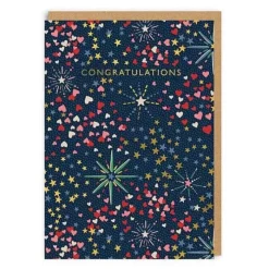 Cath Kidston Stationery*Congratulations Fireworks (Portrait) Greeting Card (A6)