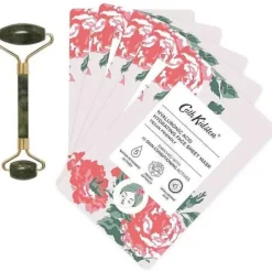 Cath Kidston Home Fragrance & Toiletries*Frill Heart Flowers Jade Roller And 5 Sheet Masks Rollaway Set