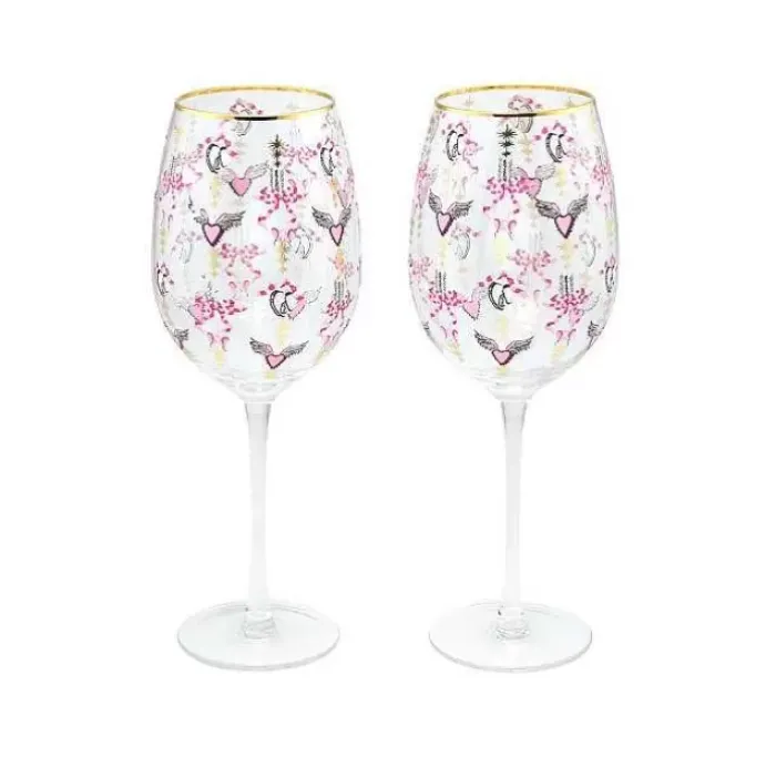 Cath Kidston Cooking & Dining*Garland Set Of 2 Wine Glasses