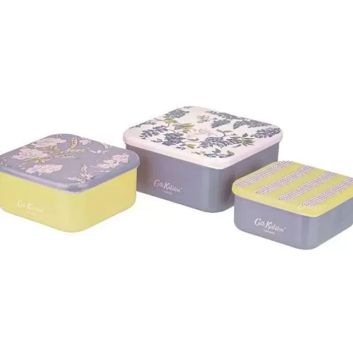 Cath Kidston Baking Tools*London Wisteria Set Of 3 Snack Boxes