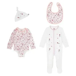 Baby Cath Kidston Baby Clothing*Mini Lovebugs 4 Pack Baby Starter Set