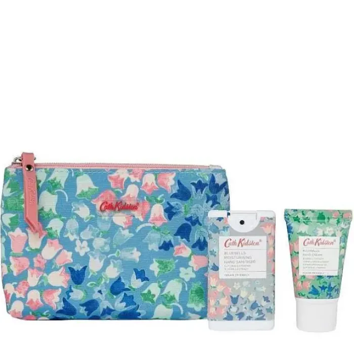 Cath Kidston Face Coverings & Anti-Bacterial*Painted Bluebell Cosmetic Pouch (With 30Ml Hand Cream And 15Ml Moisturising Antibacterial Hand Spray)
