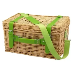 Cath Kidston Picnic Essentials*Paper Birds 4 Person Natural Wicker Picnic Basket