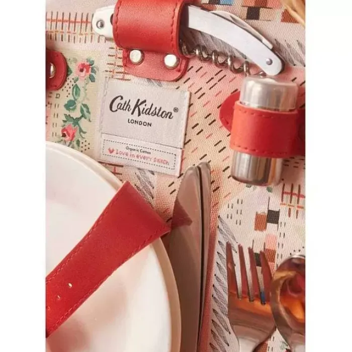 Cath Kidston Picnic Essentials*Patchwork Heart Picnic Basket For Two