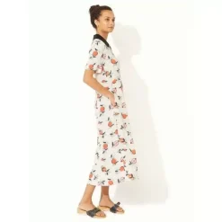 Cath Kidston Dresses & Skirts*Pomegranate Short Sleeve Printed Midi Shirt Dress