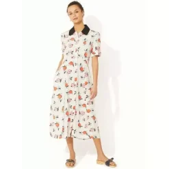 Cath Kidston Dresses & Skirts*Pomegranate Short Sleeve Printed Midi Shirt Dress