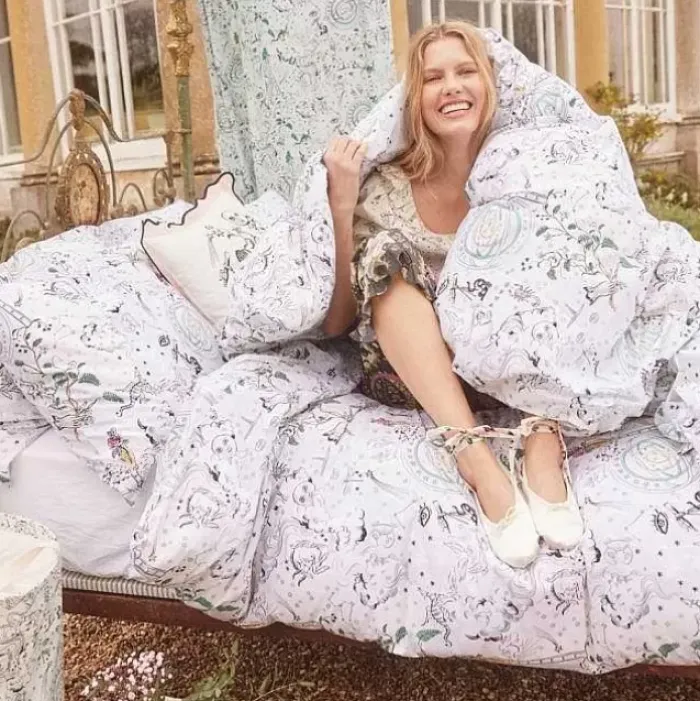 Cath Kidston Bedding Set & Curtains*Power To The Peaceful Kingsize Reversible Bedding Set