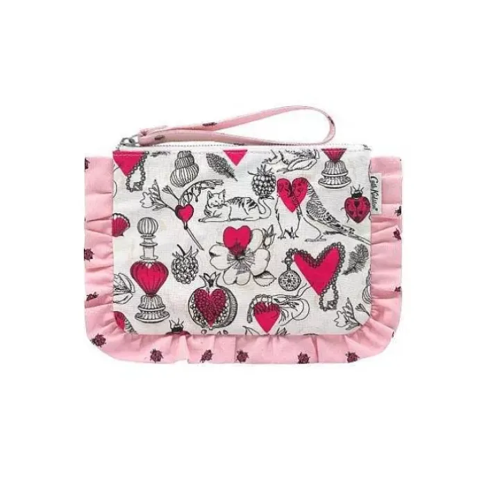 Cath Kidston Pouches*Shape My Heart Frill Wristlet Pouch