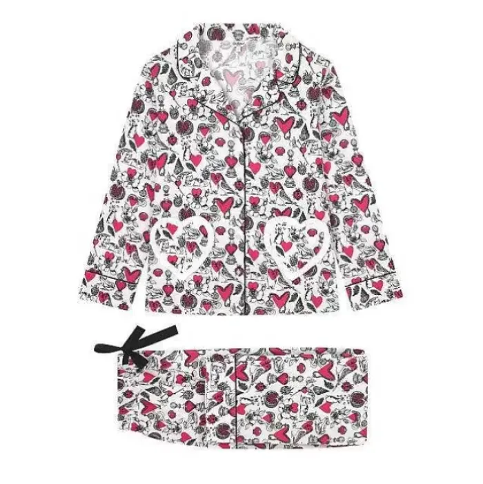 Cath Kidston Nightwear*Shape My Heart Long Woven Pj Set