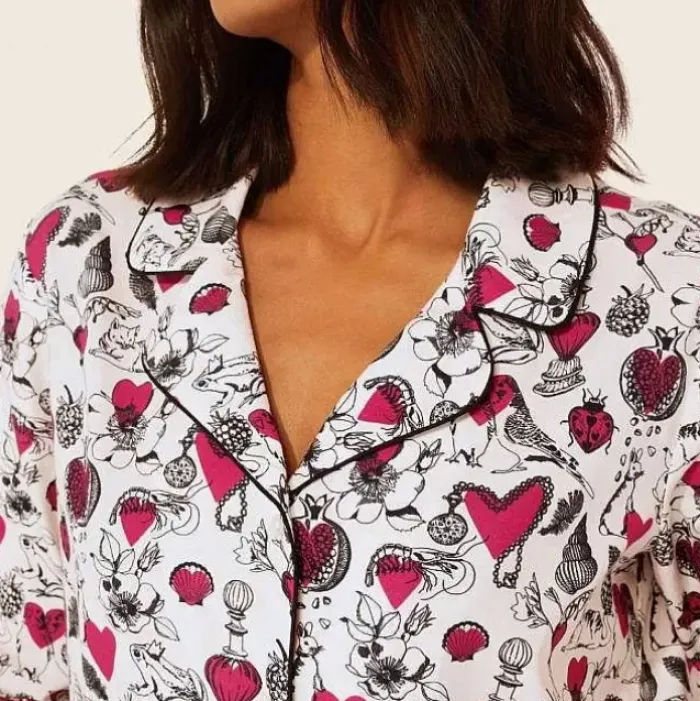 Cath Kidston Nightwear*Shape My Heart Long Woven Pj Set