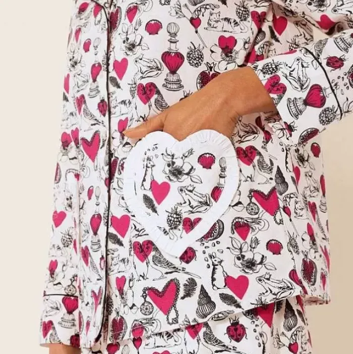 Cath Kidston Nightwear*Shape My Heart Long Woven Pj Set