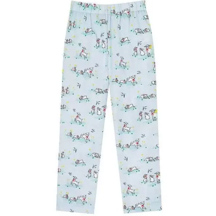Kids Cath Kidston Kidswear*Spring Bunnies And Lambs Peter Pan Collar Woven Pj Set