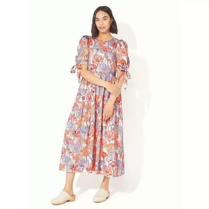 Cath Kidston Dresses & Skirts*Summer Poppy Midscale Short Sleeve Soft Waisted Dress