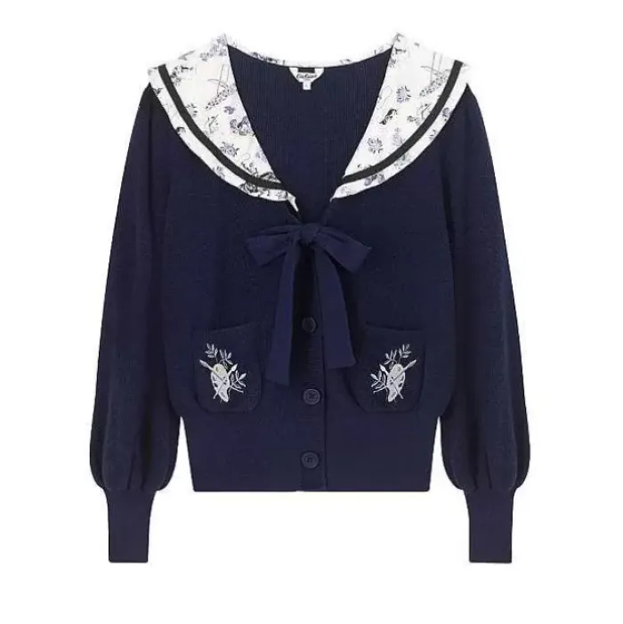 Cath Kidston Knitwears*30 Years Toile Sailor Collar Knit Cardigan