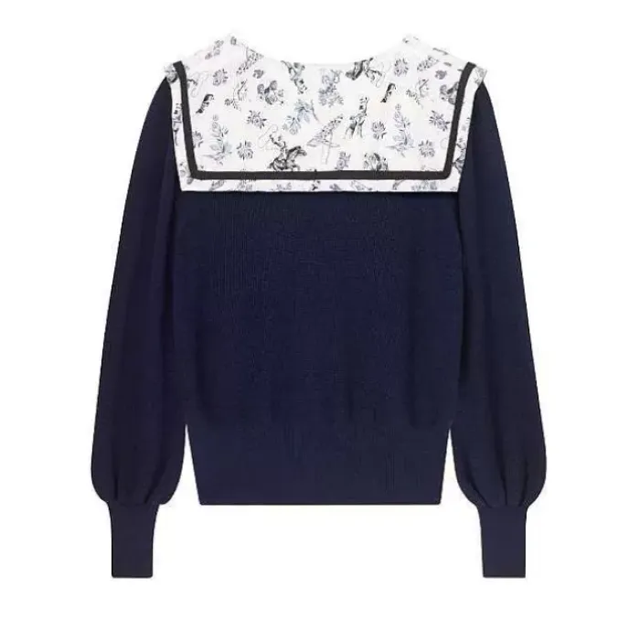 Cath Kidston Knitwears*30 Years Toile Sailor Collar Knit Cardigan